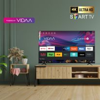 Geepas 75" Smart TV- GLED7523SXUHD| VIDAA Powered, DOLBY Digital, 4K Ultra HD, Smart TV| With Remote Control, HDMI and USB Ports| Licensed Contents and Pre-Installed Apps, Wi-Fi and Screen Sharing, Dolby Digital| Thin Black Metal Frame