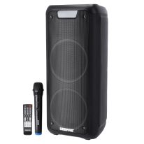 Rechargeable Professional Speaker, 40000W PMPO, GMS11168 | TWS Connection, BT/FM/USB/TF Card | LED Display | Wireless Microphone | 7.4V/3000mAh Lithium Battery