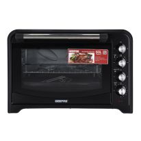 Geepas 60L Electric Oven with Convection & Rotisserie - 2200W Grill Function, 60 Minute Timer, Auto Shut Off with Signal Bell & Inside Lamp | Multiple Control Knobs| 2 Years Warranty