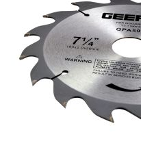 Geepas Professional Circular Saw Blade - 185mm x 30mm bore, 20mm Ring | 16 ATB Calibered Teeth | Ideal For Carpenter, Professional, Plumber, DIYers & More
