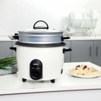 Geepas GRC35011 1.5L  Automatic Rice Cooker 500W - Steam Vent Lid & Simple One Touch Operation |Make Rice, Steam Healthy Food & Vegetables | 2 Year Warranty