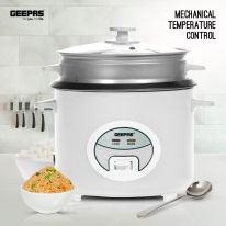 1.8L Rice Cooker with Steamer | 700W | Non-Stick Inner Pot, Automatic Cooking, Easy Cleaning, High-Temperature Protection - Make Rice & Steam Healthy Food & Vegetables - 2 Years Warranty