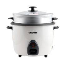 Geepas GRC4326 2.2L Electric Rice Cooker  -Cook/Warm/Steam, High-Temperature Protection - Make Rice & Steam Healthy Food & Vegetables | 2 Year Warranty