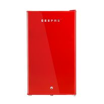 Geepas Single Door Mini Defrost Refrigerator|GRF1202RXE| Mini Fridge| Retro Design| Low Noise| Low Voltage| Quick Cooling| Easy Cleaning| Red