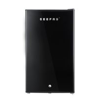 Geepas Single Door Mini Defrost Refrigerator|GRF1212BXE| Mini Fridge| Retro Design| Low Noise| Low Voltage| Quick Cooling| Easy Cleaning| Black