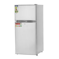 Geepas Double Door No-Frost Refrigerator- GRF2003SPN Quick Cooling, Low Noise, Equipped with Big Storage Freezer, Spacious Vegetable Crisper Box/ Auto Defrost to Prevent Ice Formation, Eco-Friendly Design/ Silver, 1-Year Warranty