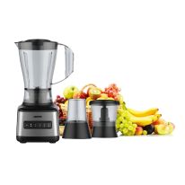 Geepas GSB44021UK 500W 3 in 1 Food Jug Blender with 1.5L BPA Free Jar | 4 Sharp Stainless Steel Blades with 8 Speed | Ice Crusher, Mill, Chopping, Coffee/Spice Grinder & Smoothie Maker - 2 Year Warranty
