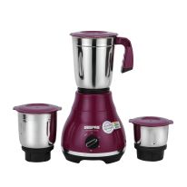 Geepas 3-IN-1 Mixer Grinder- GSB44087| 650W Powerful Copper Motor with Stainless Steel Jars (1.2 L, 0.8 L, 0.4 L) and Blades, Hi Gloss Body and Leak-proof Lid| Ergonomic Design with Motor Overload Protector| 3 Jars, 3 Speed Setting with Incher| Purple and