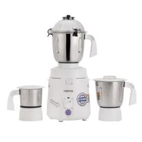 Geepas 3-in-1 Mixer Grinder- GSB44114/ 1200W Powerful Motor with Stainless Steel Jars and Blades, Unbreakable Jar Caps/ for Fast Grinding, Ergonomic Design, Multi Safe Function, Anti Slip Feet/ 3 Jar with 3 Speed Control/ White and Silver