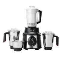 Geepas 5-IN-1 Mixer Grinder- GSB5457N| 1000 W Powerful Copper Motor and Stainless Steel Jars| Modern Design, Durable Body, Robust Handles and Sharp Blades| 1.5L, 1.0L and 450ML Jars with Polycarbonate Lids| 2 Years Warranty| Black and Silver 