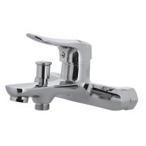 Geepas Single Lever Bath Shower Mixer - Single Handle Lever Waterfall Tub Filler with Handheld Shower | Wall Mount Waterfall Mixer | Single Hand Mixer Tap for Hot & Cold Water | 5 Years Warranty