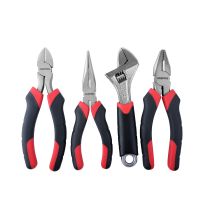 Geepas GT59026 4 Pieces Plier and Wrench Set 6", Strong, Sturdy and Durable, Made with High-Quality Carbon Steel, Multi-Purpose Plier Set with Superior Grip