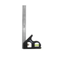 12 Inch Plastic Metric Combination Square with Built-In Spirit Level