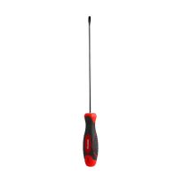 Geepas Precision Screwdriver - Slotted Screwdriver with Soft Grip Rubber Insulated Ergonomic Handle - CR-V Build, Magnetic Tip and Hanging Hole for Easy Carry - Bicolored Red/Black - (SL 3x150mm)
