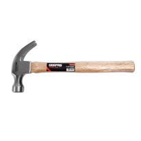 Geepas Claw Hammer Wooden Handle | Polished Forged Head | Ideal for Contractor, Handyman, Carpenter Hammer | Smooth Face Hammer, Good for Woodworking, Fiberglass, and More