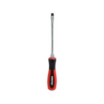 Geepas Precision Screwdriver - Slotted Screwdriver with Soft Grip Rubber Insulated Ergonomic Handle - CR-V Build, Magnetic Tip and Hanging Hole for Easy Carry - Bicolored Red/Black - (SL 8x150mm)