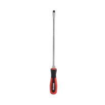 Geepas Precision Screwdriver - Slotted Screwdriver with Soft Grip Rubber Insulated Ergonomic Handle - CR-V Build, Magnetic Tip and Hanging Hole for Easy Carry - Bicolored Red/Black - (SL 8x250mm)