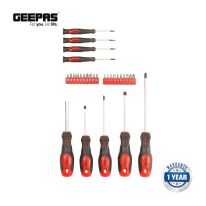 Geepas GT7632 29 pcs Screwdriver Set - Indispensable Slotted and Phillips Combo Tool Kit Ideal for DIY, Workshop & Garage Repairs | 1 Year Warranty