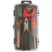 10 PCS Combination Tool Set For General Use, Contains Measuring Tapeline, Pliers, Utility Knife And Interchangeable Bits Screw Driver