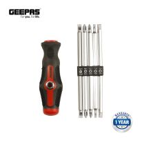 Geepas GT7634 10 In 1 Screw Driver Set, Material CR-V Steel, Includes 5 Double-End Blades, Soft Rubber Grip | 1 Year Warranty