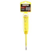 Geepas Voltage Tester 140mm - Electrician Screwdriver, Mains Domestic Terminal Circuit Socket, Power Test Slotted Screw Driver Pen with Safety Insulated Handle and Pocket Clip