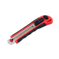 Utility Knife - 3Psc In-Built Cutter Blade, Rubberized Handle with Stainless Steel Blades | Ideal For Cutting Paper, Tape, Plastic, Cardboard, Card-stock, Fabrics or Post Office Packages