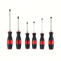 6pcs Screwdriver Set with Case - 6 Screwdrivers, 3 Slotted & 3 Phillips with Ergonomic Handles and High Grip Textured Panels for Comfortable Usage