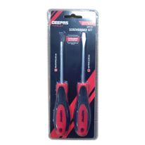 Geepas GT7657 2-in-1 Precision Screwdriver Set Containing One Slotted And One Phillips, Soft Grip Rubber Insulated Handle, Bi-Coloured Red/Black