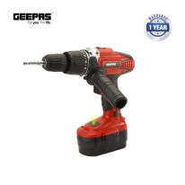 Geepas Hammer Impact Cordless Drill Driver - Heavy Duty & Reliable Percussion Drill with LED Battery Indicator & Auxiliary Handle Universal Tool (NICD Drill)