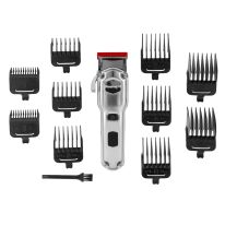 Geepas Rechargeable Hair and Beard Trimmer- GTR57510/ with High-Capacity Li-ion Battery and 180 min Working Time/ Detachable Blades and Waterproof IPX7/ LED Display, Cordless, Perfect for Home and Saloon Styling/ 2 Years Warranty, Silver