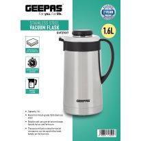 Stainless Steel Vacuum Flask, Double Walled Airpot,GVF27017 | 1.6L Capacity | Hot & Cold up to 24 Hours | Thermal Insulated Airpot | Portable & Leak Proof Design
