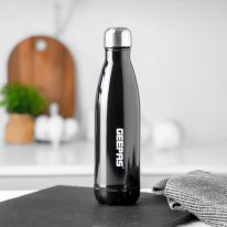 Geepas 500 ML Stainless Steel Vacuum Flask- GVF27019| Double Wall Insulation for Hot and Cold Beverages| Comfortable to Hold and Easy to Carry| Suitable for Indoor and Outdoor Use| 2 Years Warranty, Black