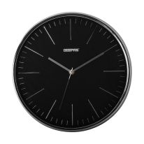 Geepas Wall Clock - Silent Non-Ticking, Round Decorative Wall Clock for Living Room, Bedroom, Kitchen (Battery Not Included) 3D Silver Dial | 2 Years Warranty