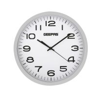 Geepas Wall Clock - Round Decorative Campagne/Silver colour Frame Clock for Living Room, Bedroom, Kitchen (Battery Not Included) Color Frame | 2 Years Warranty