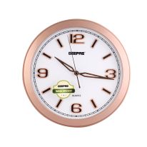 Geepas Wall Clock - Taiwan Movement Silent Non-Ticking, 3D Rose Numbers, Round Decorative Wall Clock for Living Room, Bedroom, Kitchen (Battery Not Included) Rose Gold Dial | 2 Years Warranty