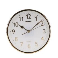 Geepas Wall Clock - Silent Non-Ticking, Round Decorative Gold/Silver Frame Clock for Living Room, Bedroom, Kitchen (Battery Not Included) Color Frame | 2 Years Warranty
