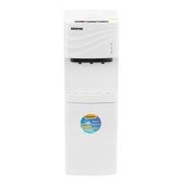 Geepas Water Dispenser with Refrigerator- GWD8355NV| Stainless Steel Water Tank with Compressor Cooling and 3 Taps, Hot, Normal and Cold| Equipped with Child Safety Button| Perfect for Home and Office| 2 Years Warranty| White