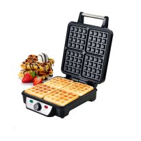 Geepas Waffle Maker - 4 Slice Non-Stick Electric Belgian Waffle Maker with Adjustable Temperature Control & Stainless Steel Design | Waffles in Under 5 Minutes | 1100W | 2 Year Warranty