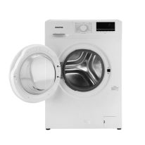 Geepas Front Load Washing Machine- GWMF6210LCR/ Fully Automatic, equipped with Drum Cleaning, Smart Weight and Steam Function/ 6 kg Capacity, Stainless Steel Drum/ White, 1 Year Warranty