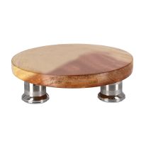 10" Chapati Table with Steel Legs, Premium Quality, RF10024 | Durable Design Kitchenware | 100% Natural Wood Chapati Maker | Eco-Friendly | Used In Home/Restaurant