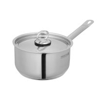 16cm Stainless Steel Saucepan with Lid, RF10128 | Encapsulated Aluminium Middle Layer | Compatible with Induction, Hot Plate, Halogen, Gas | Strong & Sturdy Handle