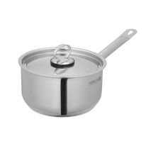 Stainless Steel Saucepan, 3-Layer Extra-Thick Base, RF10129 | 18cm with Lid | Encapsulated Aluminium Middle Layer | Compatible with Induction, Hot Plate, Halogen, Gas