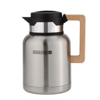Stainless Steel Vacuum Jug with Wooden Handle, 1.2L, RF10170 | Thermal Insulated Airpot | Keep Drinks Hot & Cold up to Hours | Portable & Leak Proof Thermal Flask