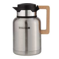 Stainless Steel Vacuum Jug with Wooden Handle, 1.5L, RF10171 | Thermal Insulated Airpot | Keep Drinks Hot & Cold up to Hours | Portable & Leak Proof Thermal Flask