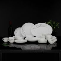 50 Pcs Opalware Dinner Set, RF10201 | Assorted Design | Lightweight, Beautiful Design Opal Dishes Sets Service for 6