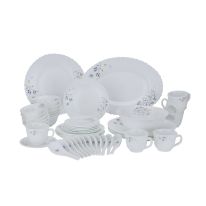 50 Pcs Opalware Dinner Set, RF10202 | Assorted Design | Lightweight, Beautiful Design Opal Dishes Sets Service for 6