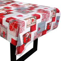 Printed Table Cloth, PVC with Polyester Backing, RF10205 | Table Cover for Dining Room, Kitchen, Parties, Holiday, Wedding | Rectangle Table Cloth for Indoor/ Outdoor Use