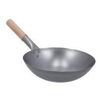 Iron Wok Pan With Wooden Handle, RF10248 | Stir Fry Pans | Non-Stick | No Coating | Less Oil | Quick & Even Heat Distribution | 30cm
