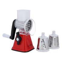 Rotary Grater, Manual Stainless Steel Grater, RF10312 | Vegetable Slicer with 3 Interchangeable Blades | Grater for Kitchen, Ideal for Cheese, Cucumber, Carrot, Nuts, Etc