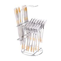 Royalford 25-Piece Stainless Steel Cutlery Set with Display Stand- RF10315| Includes 6 Teaspoons, 6 Tablespoons, 6 Table Forks, 6 Table Knives and a Stand| 100% Food-Grade, Light-Weight and Stylish| Suitable for Dining Table